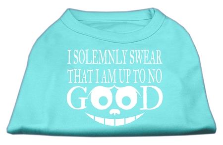 Up to No Good Screen Print Shirt Aqua XXL